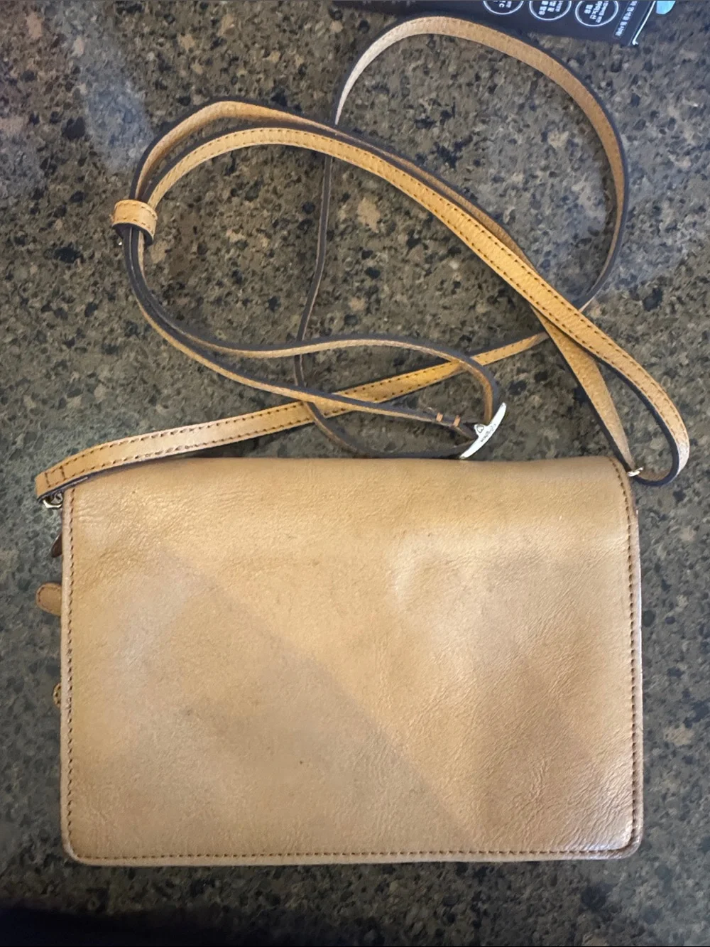 Brighton Camel light yellow  Crossbody with Embossed Floral Medallion sm purse
